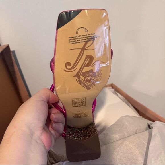 FREE PEOPLE Women’s Parker Chain Heel Magenta Metallic Size EU 38.5 US 8 NIB - Picture 8 of 9